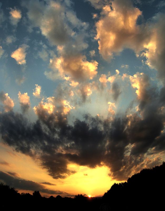 dramatic sunset with clouds lit up in shades of yellow. - Power to the people ... sort of - Techno-Impressionist Museum - Techno-Impressionism - art - beautiful - photo photography picture - by Tony Karp