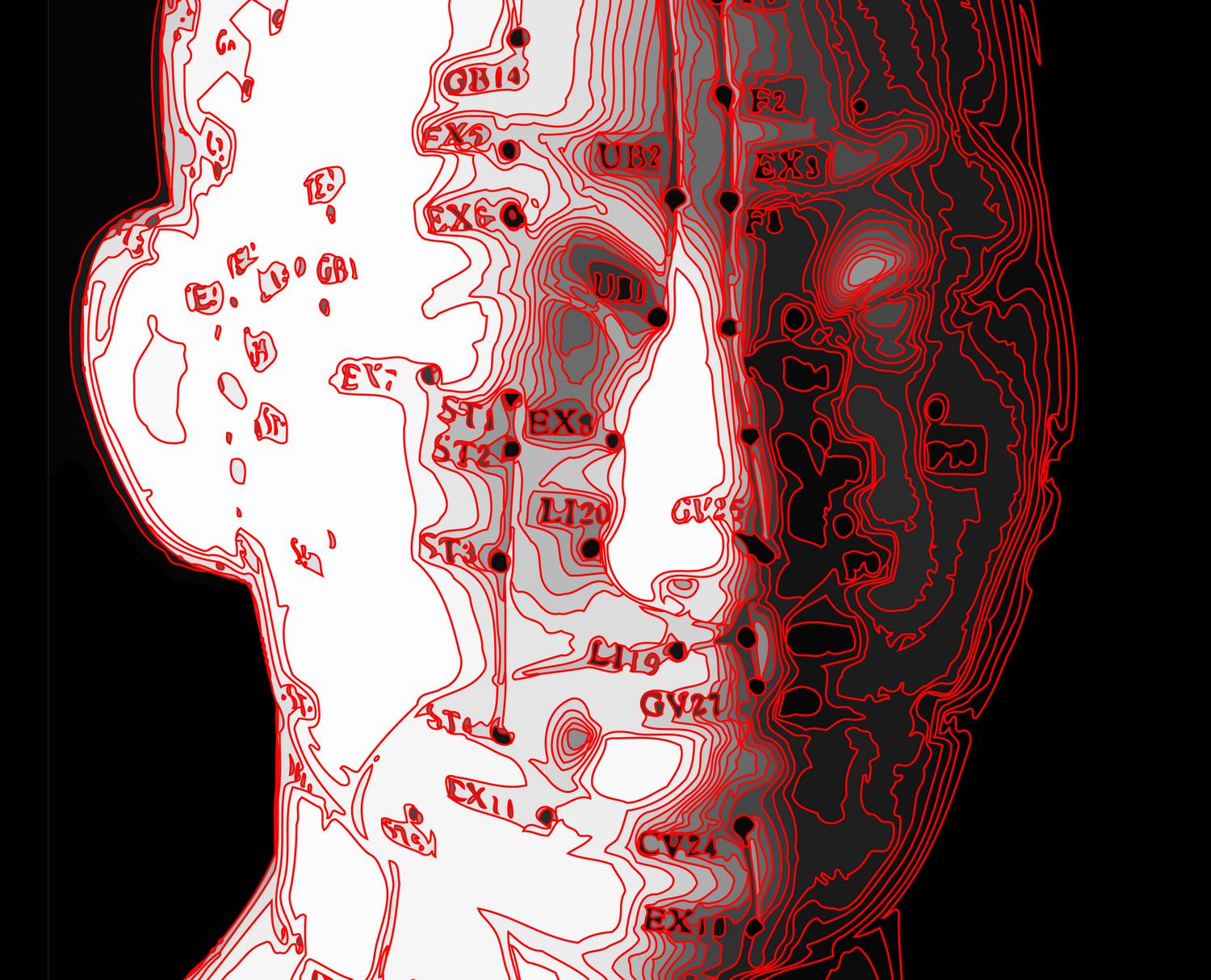 Pinhead with lines of force - The Art of Tony Karp - Techno-Impressionist Museum - Techno-Impressionism - art - beautiful - photo photography picture - by Tony Karp