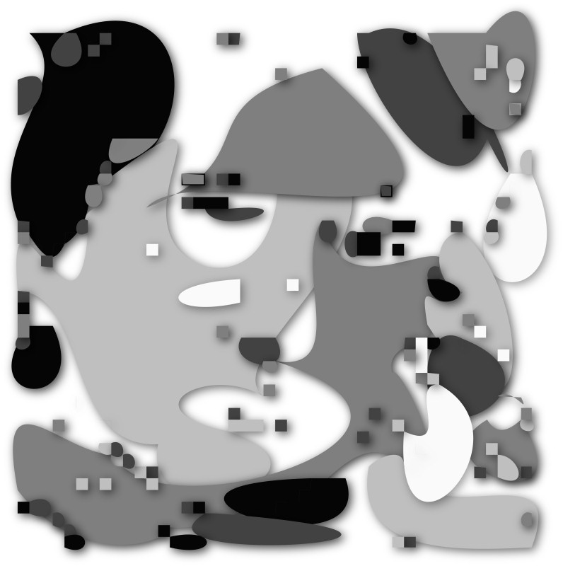 hobbit in the style of a Picasso black and white image - <center>Hobbitt deconstructed - Techno-Impressionist Museum - Techno-Impressionism - art - beautiful - photo photography picture - by Tony Karp
