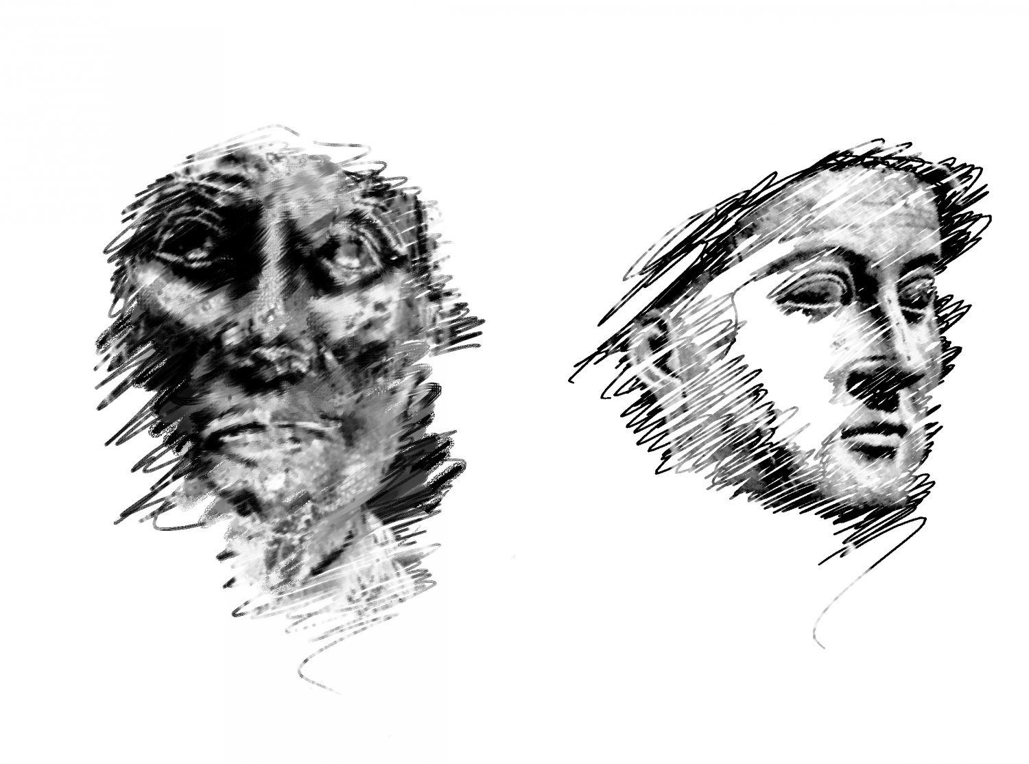 black and white image of St. Yrieix - Black and white reliquary head of St Yrieix - Techno-Impressionist Museum - Techno-Impressionism - art - beautiful - photo photography picture - by Tony Karp