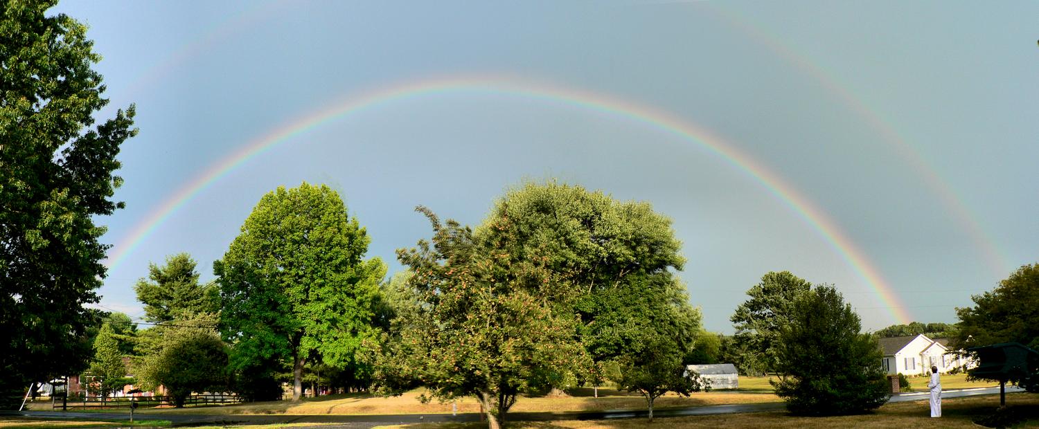 multiple rainbows as seen from our front yard - Happy Birthday Michele - Techno-Impressionist Museum - Techno-Impressionism - art - beautiful - photo photography picture - by Tony Karp