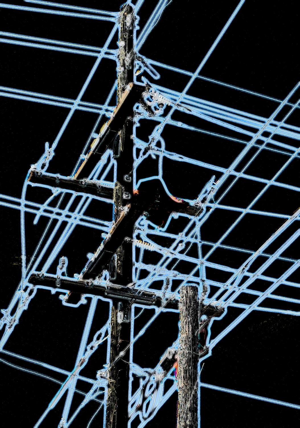- <center>Power lines #3 - Techno-Impressionist Museum - Techno-Impressionism - art - beautiful - photo photography picture - by Tony Karp