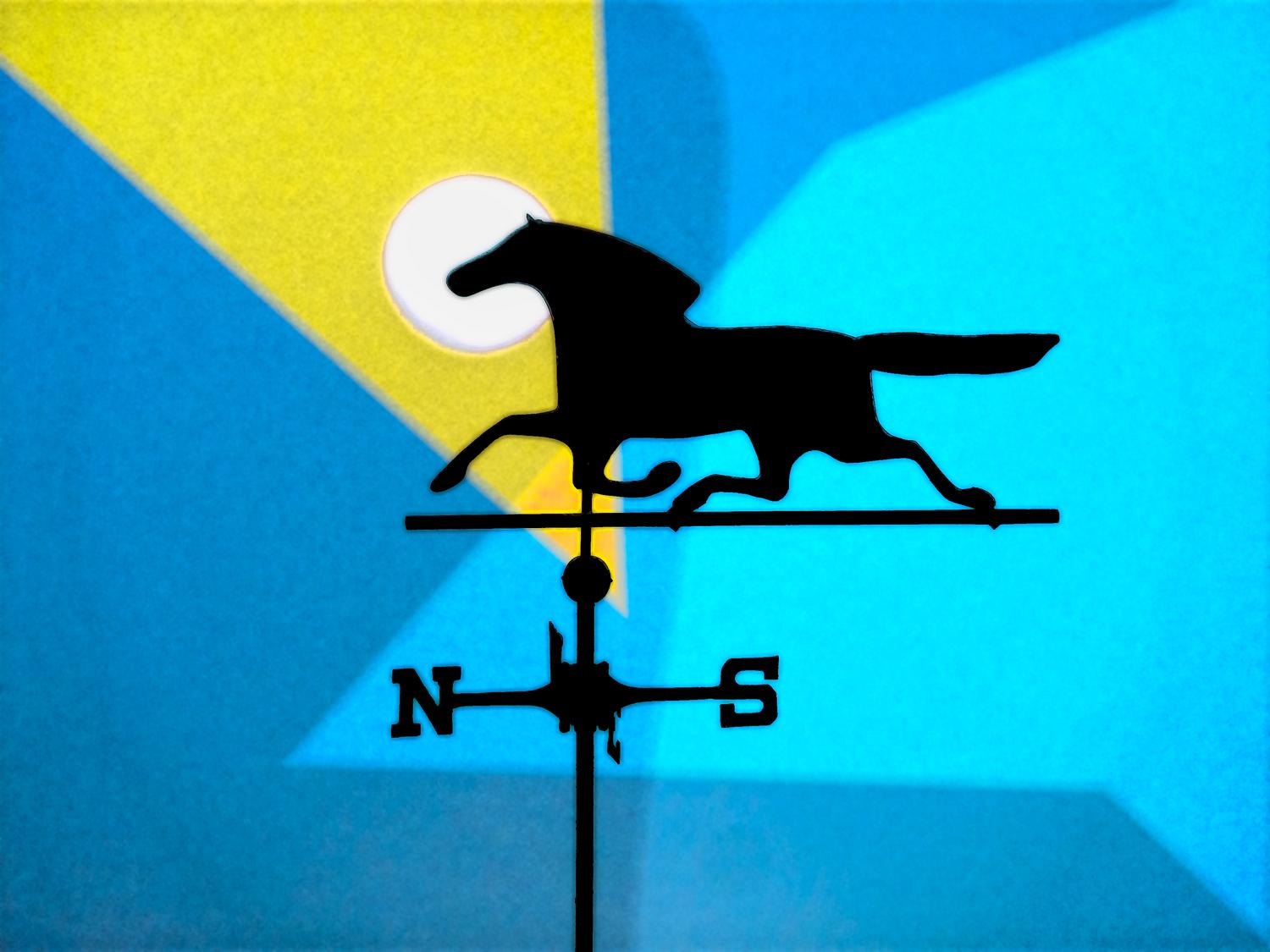 weathervane other the artist's studio done in the style of Feininger - Ode to Feininger #2 - Techno-Impressionist Museum - Techno-Impressionism - art - beautiful - photo photography picture - by Tony Karp