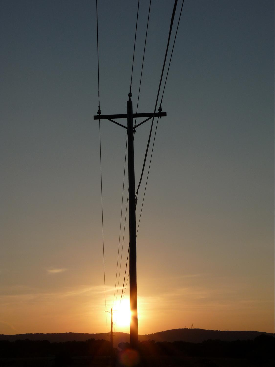 - <center>Power lines against the sunset #2 - Techno-Impressionist Museum - Techno-Impressionism - art - beautiful - photo photography picture - by Tony Karp