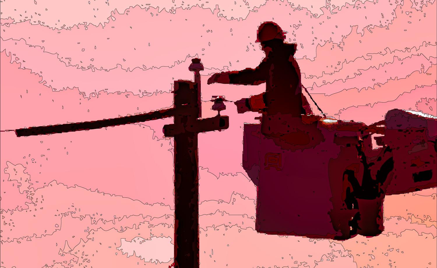 - <center>Lineman #4 - Techno-Impressionist Museum - Techno-Impressionism - art - beautiful - photo photography picture - by Tony Karp