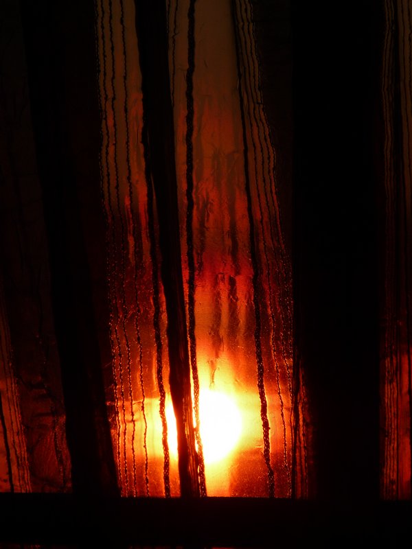 sunset through the curtains at our children's - Sunset # 1 a work in progress - Techno-Impressionist Museum - Techno-Impressionism - art - beautiful - photo photography picture - by Tony Karp