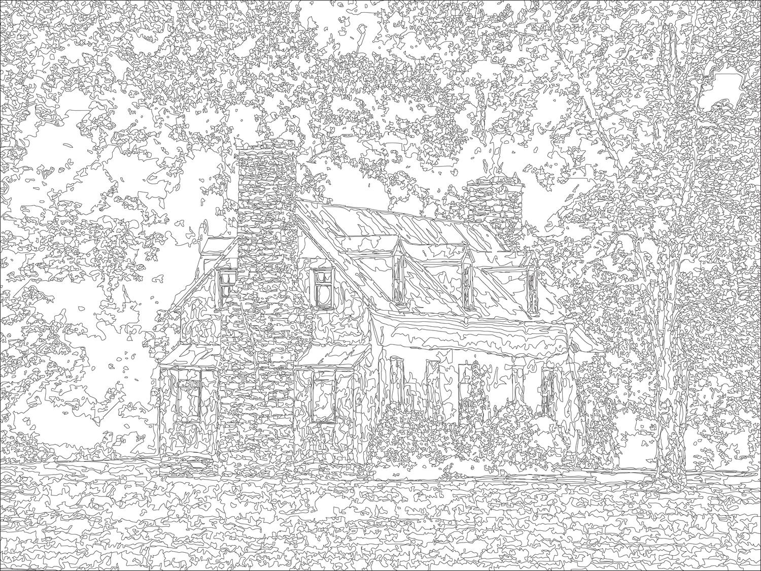  - 18th century house in the woods emerges - Techno-Impressionist Museum - Techno-Impressionism - art - beautiful - photo photography picture - by Tony Karp