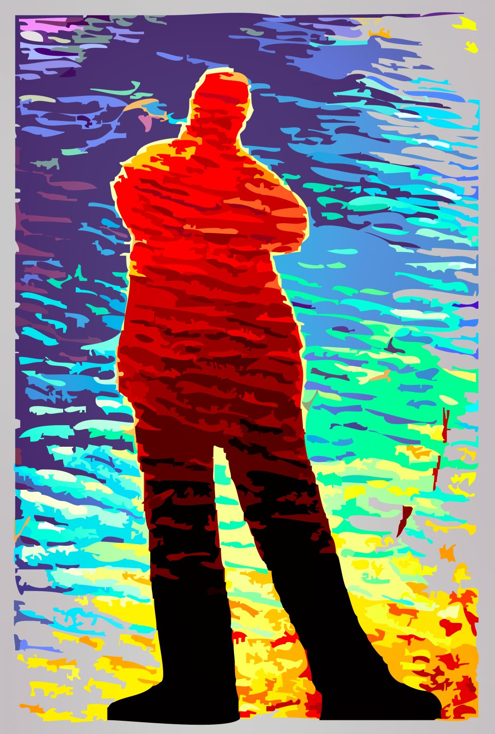 reflection on sand and water - by Tony Karp - Sand shadow - Techno-Impressionist Museum - Techno-Impressionism - art - beautiful - photo photography picture - by Tony Karp