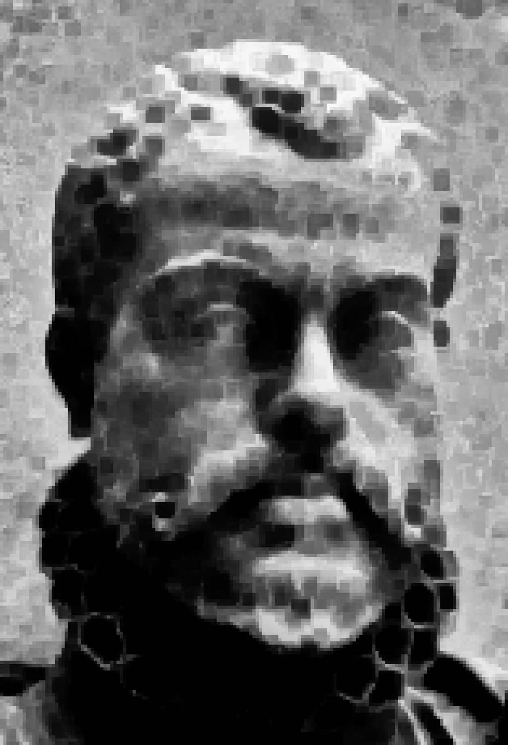 museum head variation # 2 black and white variation c - A glimpse of the artist at work - Techno-Impressionist Museum - Techno-Impressionism - art - beautiful - photo photography picture - by Tony Karp